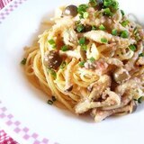 たらこスパゲティ♪ イタリアン風味のきのこ入り♪